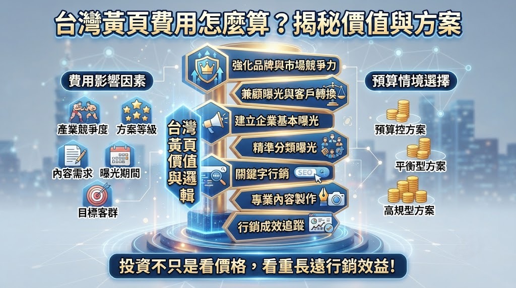 台灣黃頁費用怎麼算?完整解析刊登方案、報價組成與企業曝光成本